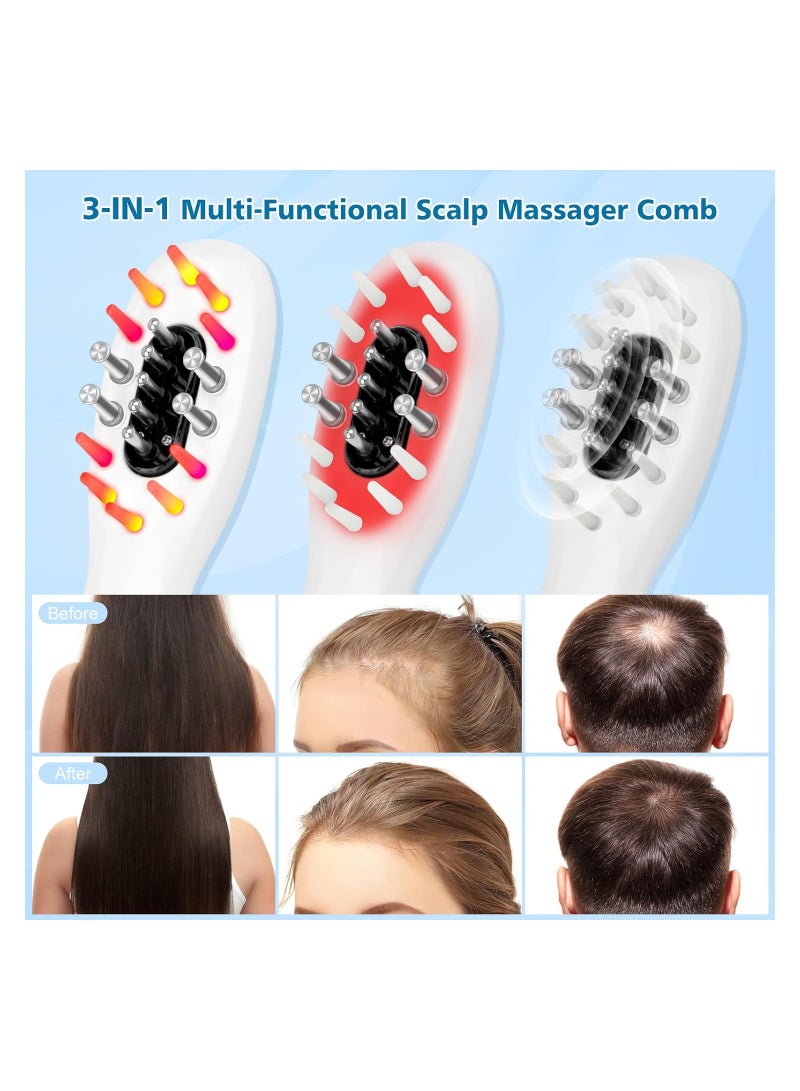 Suntown 3-in-1 Scalp Massager Comb with Red Light, Handheld Head Scratcher Brush, Removable Soft Rubber Applicator for Easy Cleaning, Ideal for Men and Women. - Image 2