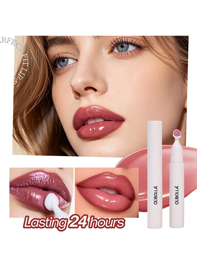 OLIBOLLA Plump Juicy Lip Tint,High Shine Glass Luster Finish, Long-Lasting Non-Sticky Lip Gloss, Hydrating Plumping Lip Stain,3.5ml #02 - Image 3