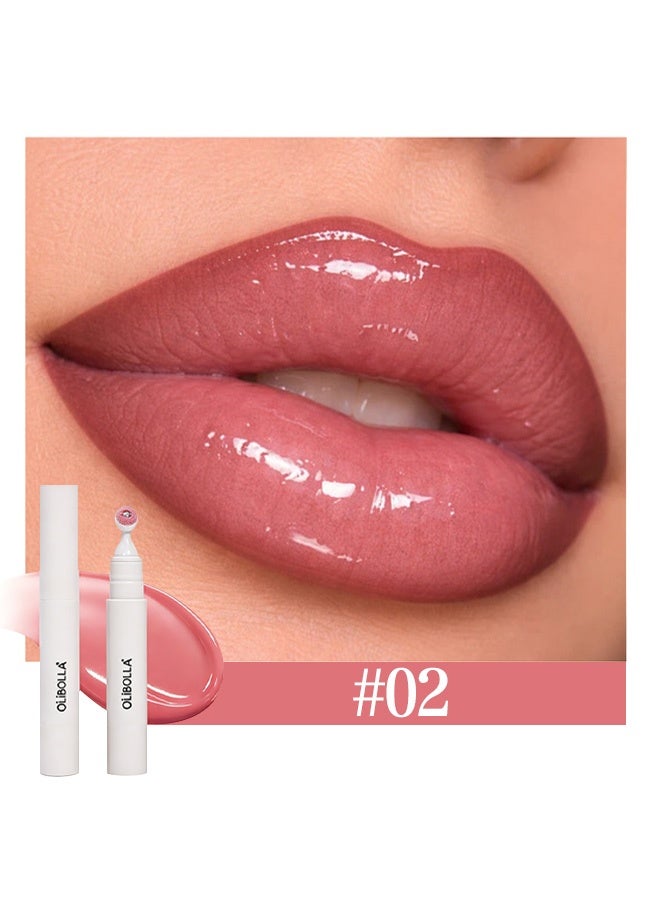 OLIBOLLA Plump Juicy Lip Tint,High Shine Glass Luster Finish, Long-Lasting Non-Sticky Lip Gloss, Hydrating Plumping Lip Stain,3.5ml #02 - Image 2