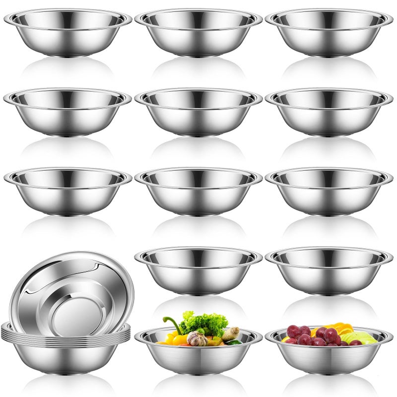 Tioncy 20 Pack Small Stainless Steel Mixing Bowls 6.3 Inch Wide Food Prep Bowls Set Metal Baking Prep Reusable for Kitchen Cooking Ingredient Salad Serving - Image 1