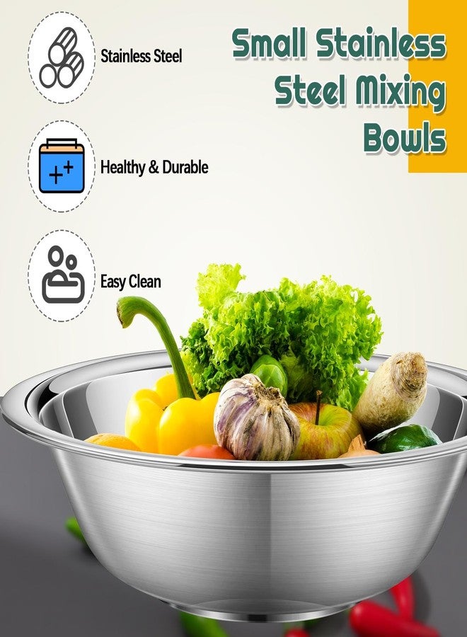Tioncy 20 Pack Small Stainless Steel Mixing Bowls 6.3 Inch Wide Food Prep Bowls Set Metal Baking Prep Reusable for Kitchen Cooking Ingredient Salad Serving - Image 3