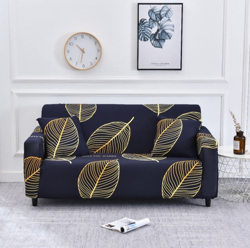 A CUBE LUXURY SOLUTIONS A CUBE LUXURY SOLUTIONS Sofa Cover 3 Seater and 2 Seater Slipcover Protector for L Shape Sofa Cover 5 Seater Stretch Polyester Spandex Golden  - Image 2