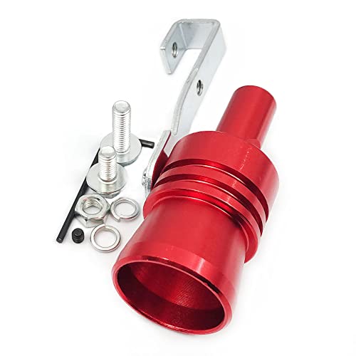 DEVMO 2pcs XL Size Aluminum Alloy Universal Turbo Sound Exhaust Muffler Pipe Whistle Car Roar Maker Red - Image 2