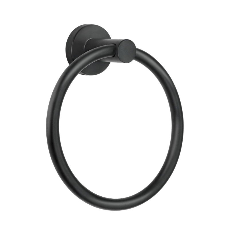 ZGELIN Towel RingHand Towel Holder for Wall MountedTowel HolderTowelRacks Bathroom Hardware Simple Round Towel Hanger SUS 304 Stainless Steel Black 