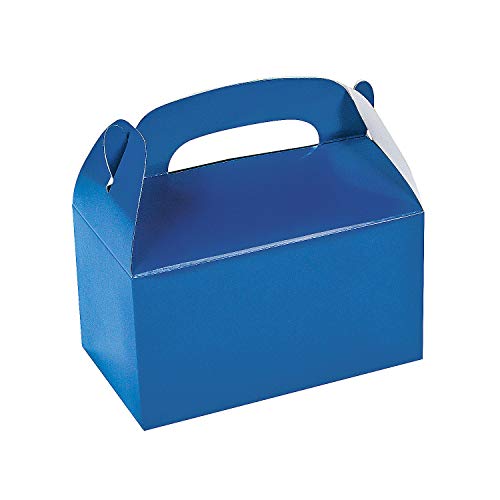 Fun Express Blue Treat Boxes - Party Supplies - Containers & Boxes - Paper Boxes - 12 Pieces - Image 1