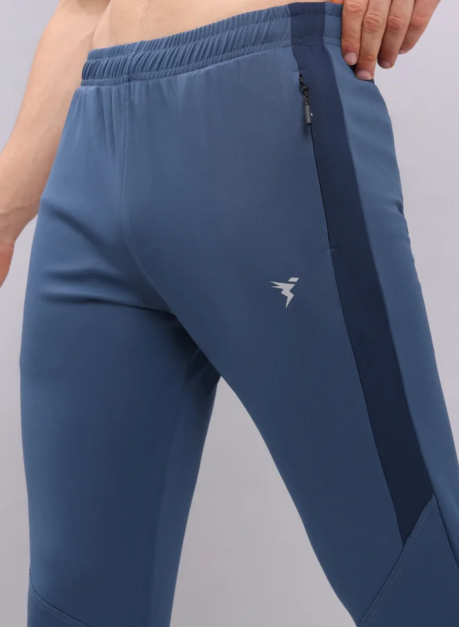 Technosport  Technosport Men Blue Melange Slim Fit Track Pants for Men | Best Price UAE