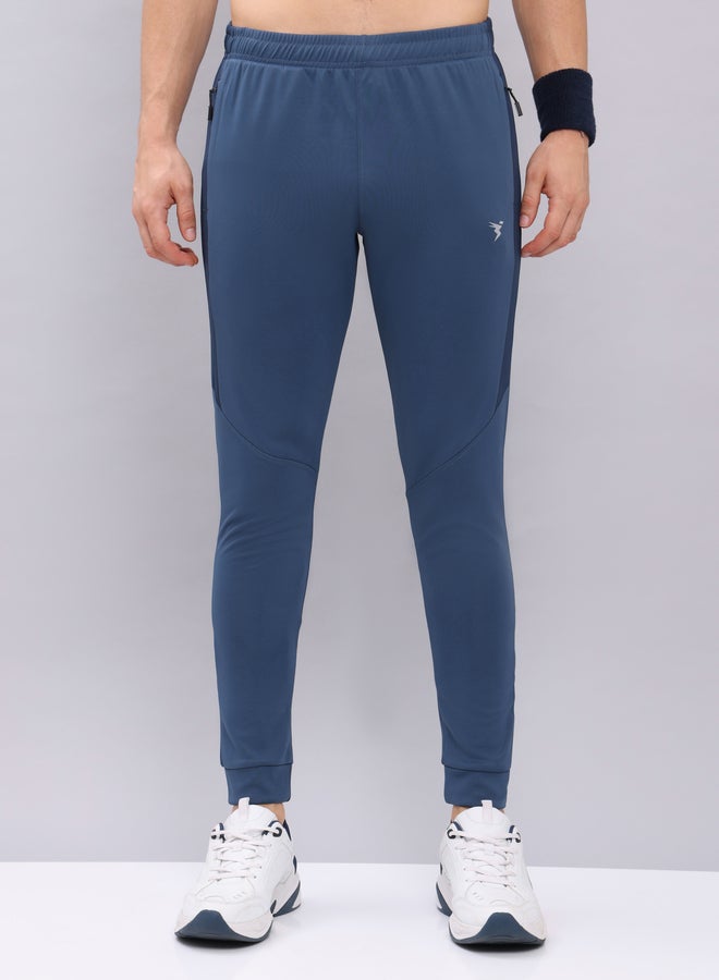 Technosport Men Blue Melange Slim Fit Track Pants - Image 2