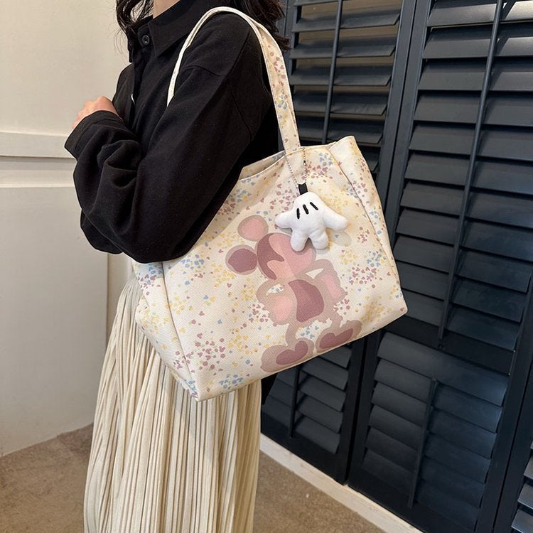 Fashionable Canvas Bag Women'S Bag 2025 Easiest For Match Shoulder Underarm Bag Casual Graffiti Tote Bag - Image 3