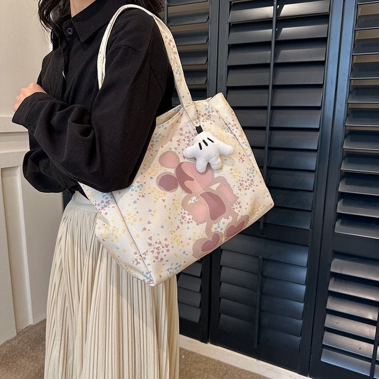 Fashionable Canvas Bag Women'S Bag 2025 Easiest For Match Shoulder Underarm Bag Casual Graffiti Tote Bag - Image 2