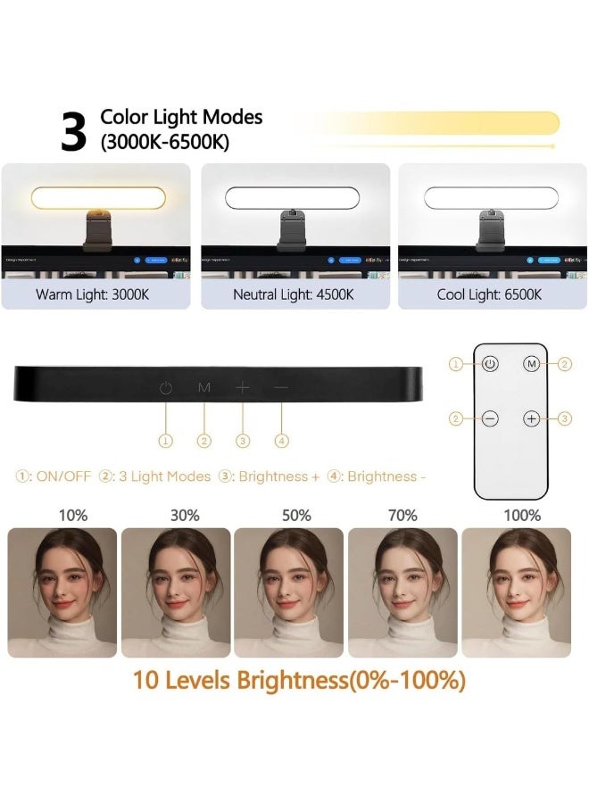 Selfie Light Video Conference Lighting Webcam Light With Remote & Touch Control Zoom Lighting For Computer LED Monitor Laptop Light For Video Conferencing/Streaming/Video - Image 1