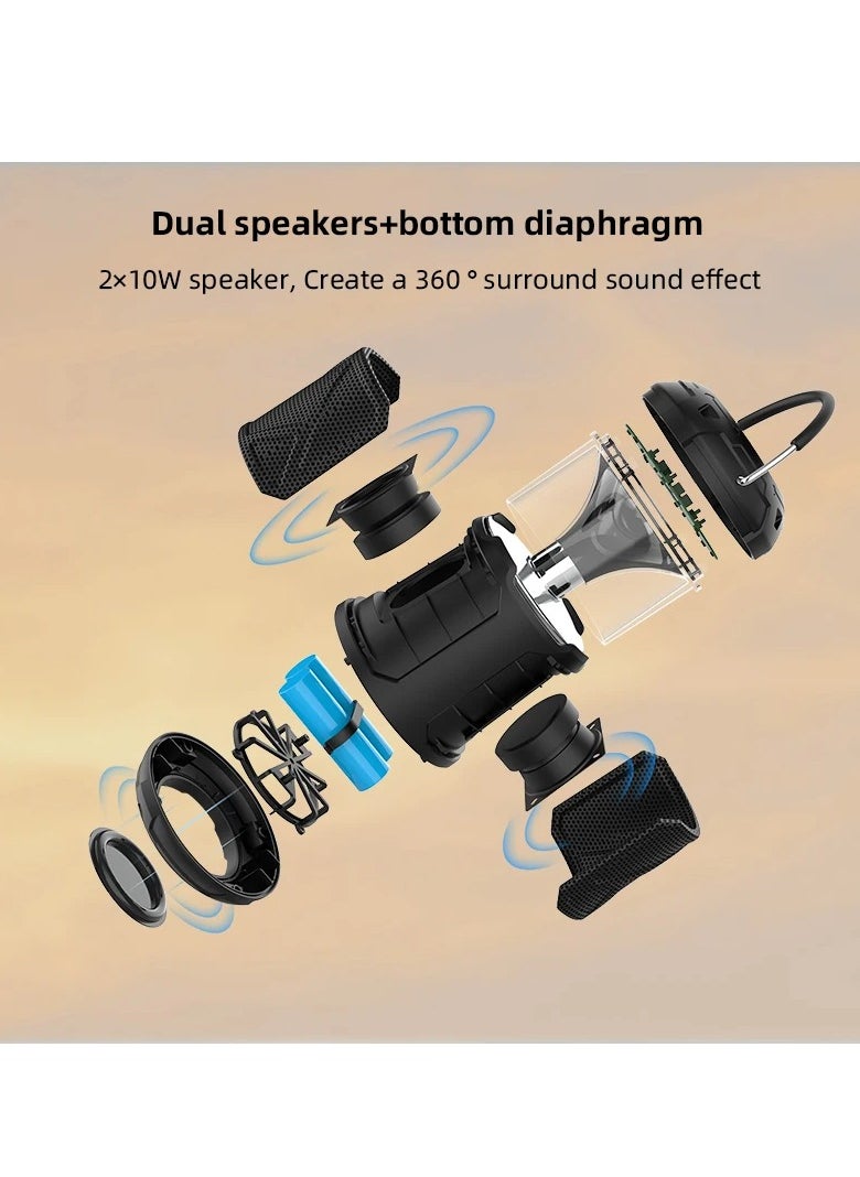 ProOne - Portable Wireless Speaker with Camping Lantern & Power bank, ProOne PSB4905, IPX5 Waterproof, 20W Power, Bluetooth 5.3, Power Bank Functionality - Image 1