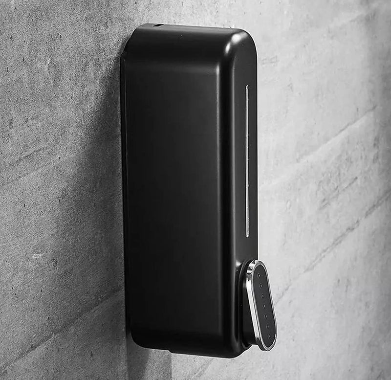 BATH GURU ABS Wall Mounted Soap Shampoo Conditioner Handwash Gel Liquid Soap Sanitizer Dispenser for Bathroom Basin Kitchen Sinks 350 Ml Black Plastic - Image 2