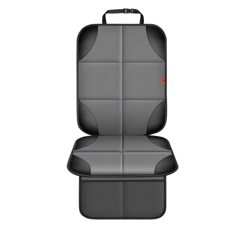 Xhyang Car Seat Protector 1 Pack Car Seat Cushion Mat Thickest Padding Waterproof 600D Fabric Car Seat Covers For Non-Slip Backing Mesh Pockets For Baby And Pet 1 Seat Protector Gray - Image 2