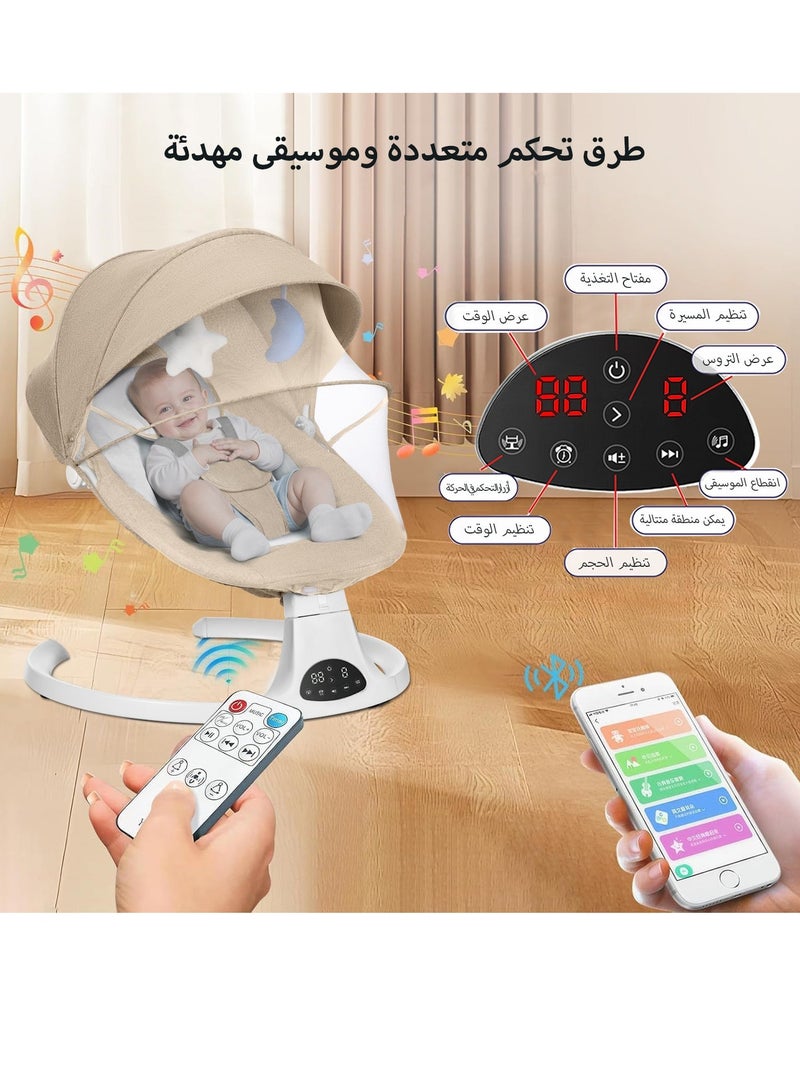 CoddleBaby Baby Swing for Infants - Portable Electric Baby Rocker with Music Speaker, 5 Swing Speed, Remote Control Bouncer for Newborns, Bluetooth Infant Swing for Indoor and Outdoor - Image 2