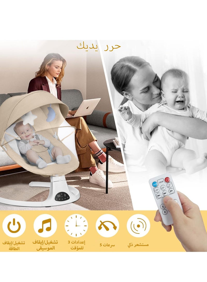 CoddleBaby Baby Swing for Infants - Portable Electric Baby Rocker with Music Speaker, 5 Swing Speed, Remote Control Bouncer for Newborns, Bluetooth Infant Swing for Indoor and Outdoor - Image 3