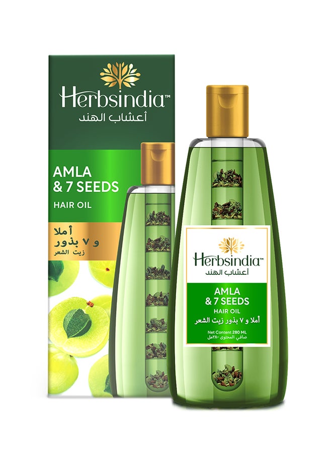 Herbsindia Amla And 7 Herbal Seeds Hair Oil With Nourish Tube 280ml  - Image 1