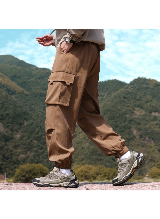 Baleno American High Street Retro Cuffed Cargo Pants For Men - Stylish Large Pocket Parachute Pants, Summer Versatile Casual Trousers - Image 5