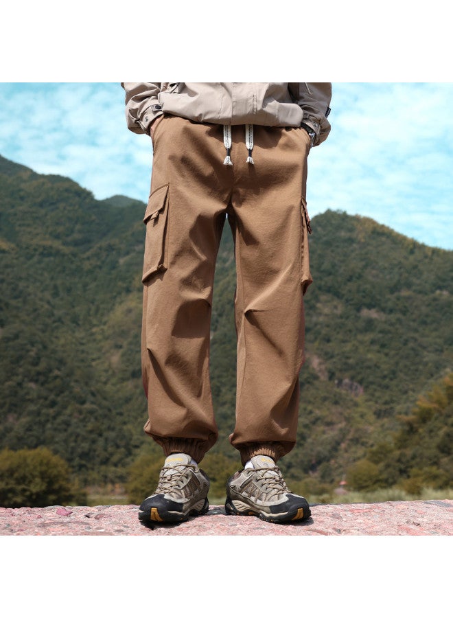 Baleno American High Street Retro Cuffed Cargo Pants For Men - Stylish Large Pocket Parachute Pants, Summer Versatile Casual Trousers - Image 4