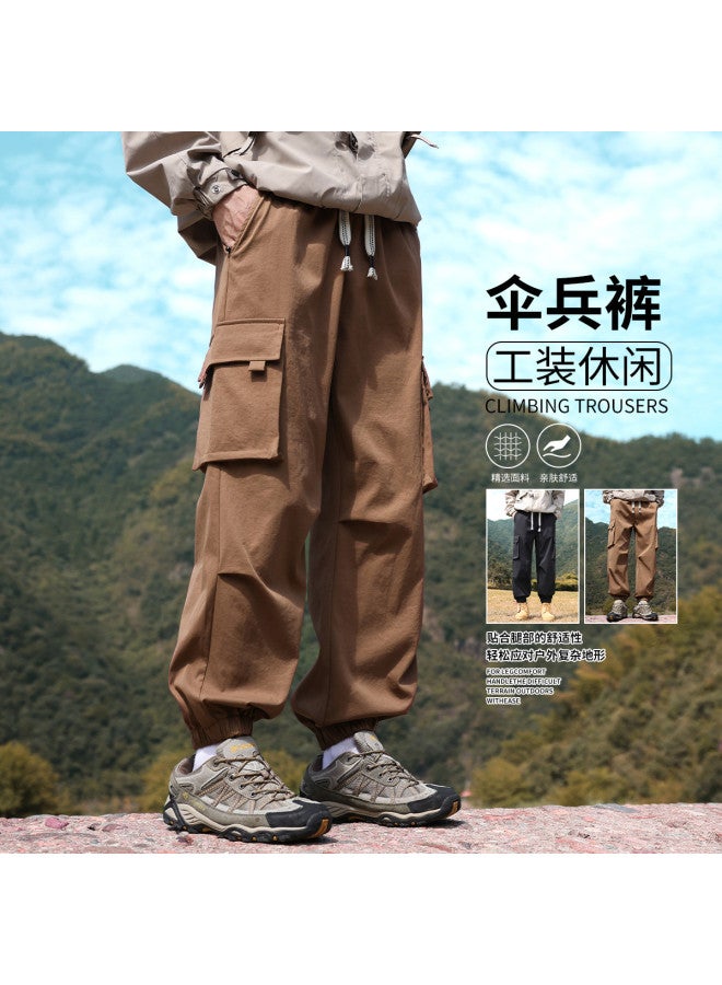 Baleno American High Street Retro Cuffed Cargo Pants For Men - Stylish Large Pocket Parachute Pants, Summer Versatile Casual Trousers - Image 2