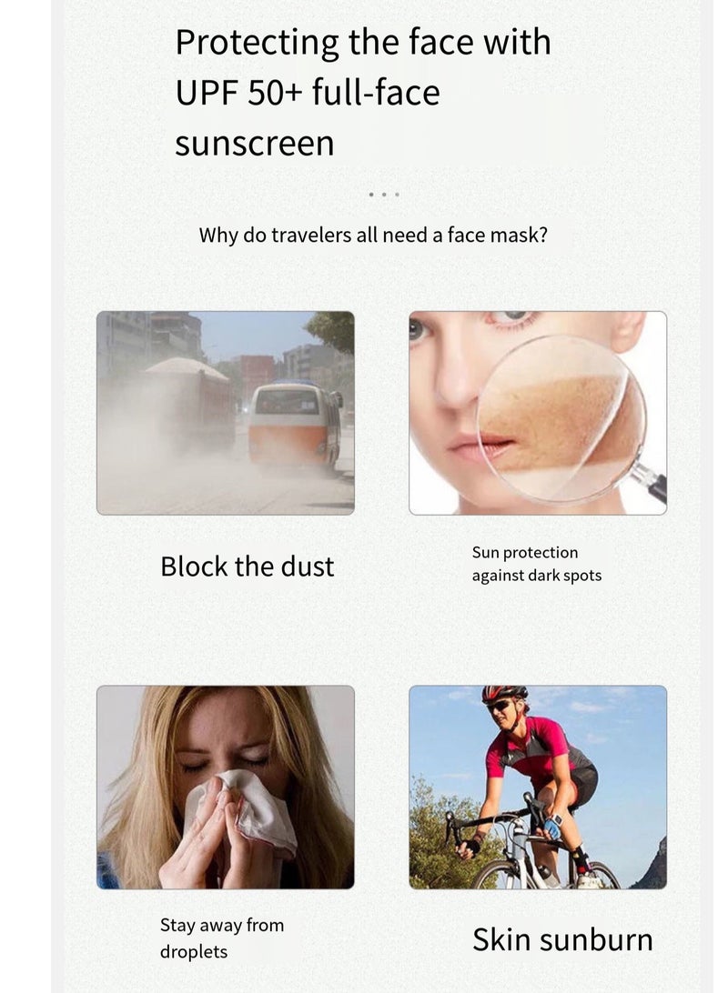 Sunscreen Mask With Lens, Ice Silk Mask, Cycling Mask, Full Face, Dust Proof, Breathable, Pink  - Image 3