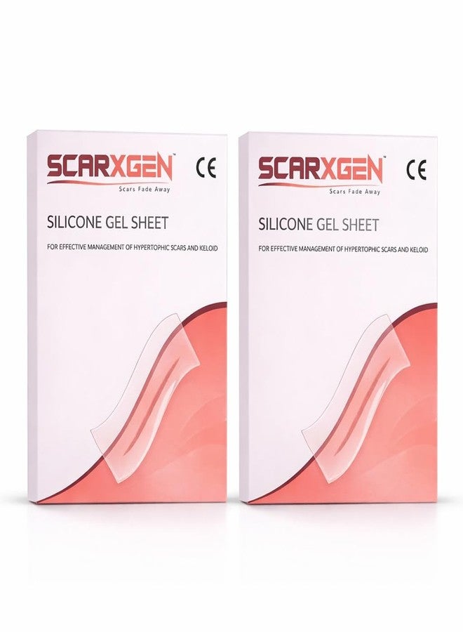 Scarxgen Silicone Gel Sheet 12cm x 6cm | Advanced Scar Removal for Post-Surgery, Burn, Keloid & Large Surgery | Reusable Medical Grade Silicone Sheet | Softens, Flattens & Fades Old Scars Box of 2 Units - Image 1