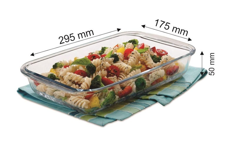 RIVERFAB Borosilicate Glass Baking Dish | Microwave Safe, Baking Tray for Microwave Oven I Oven Safe Cookware I Baking Dish for Oven I Transparent Serving Bowl I Glass Bowl (BAKING TRAY 1600ML PACK OF 1) - Image 5