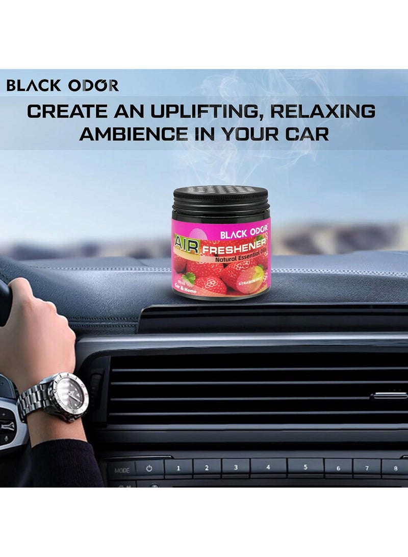 Combo Black Odor 180g 3 Strawberry Car Air Freshener Long Lasting Refreshing and Premium Fragrance for Cars  BO-03 3pcs  - Image 3