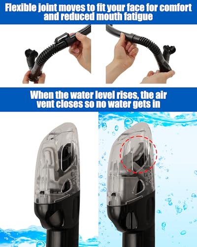 TUSA Sport Dry Top Snorkel, Black/Flash Yellow, (USP250QB FY) - Image 3