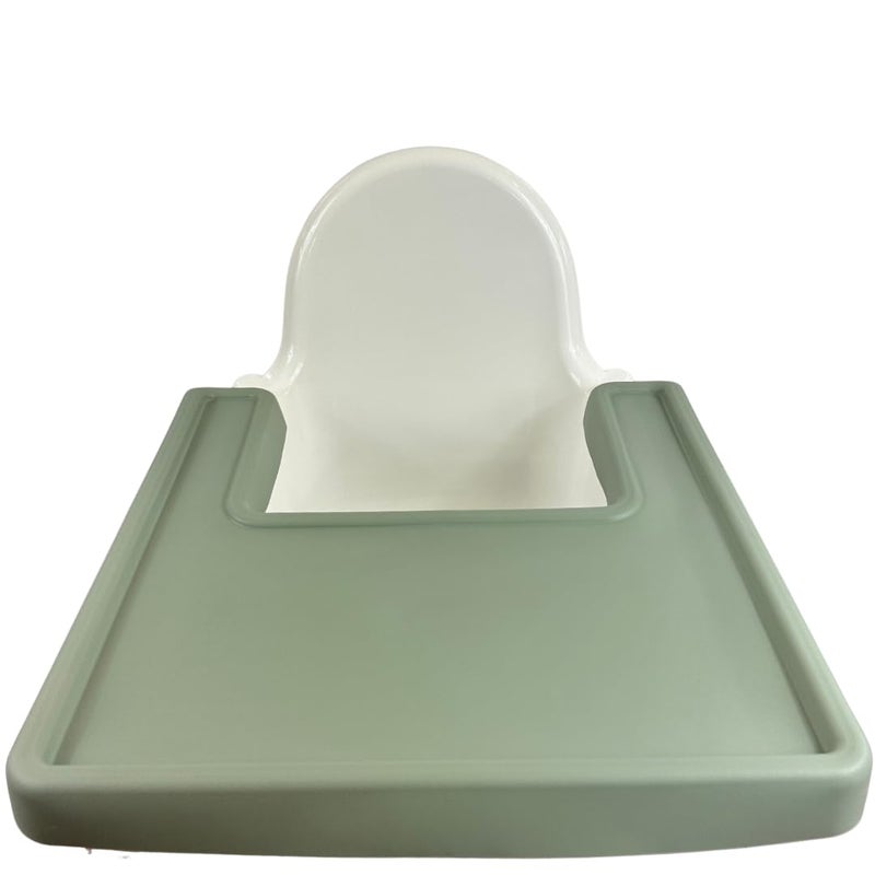 belltop Alimos High Chair Baby Mat Tray Made for IKEA ANTILOP BPA Free Accessories Full Cover Silicone Placemat Dishwasher Safe (Sage) - Image 1