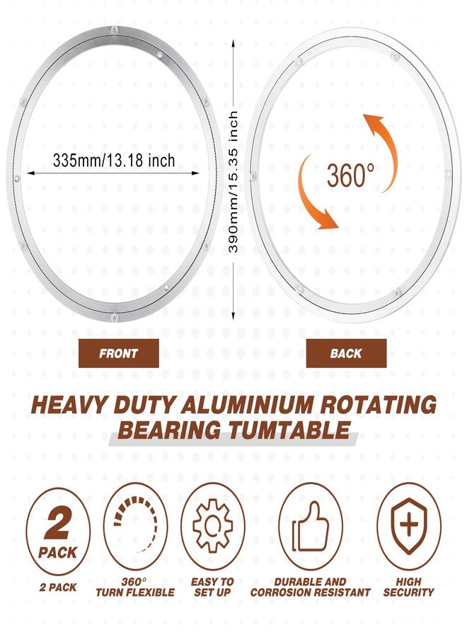 JaGely 2 Pack 16 Inch Lazy Susan Hardware Aluminum Alloy Turntable Rotating Hardware Heavy Duty Lazy Susan Bearing Ring Mechanism for Kitchen Dinning Table - Image 2