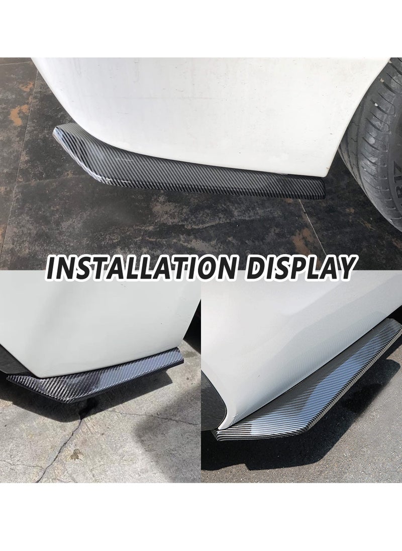KASTWAVE - A Pair of Rear Bumper Lip Guards 17" DIY Car Exterior Decoration,Anti-collision Body Parts&Trim for Diffuser Splitter,Blade Rear Shovel,Front Bumper Lip,Side Fender Skirt Lip (Carbon Fiber Black/2pcs) - Image 1