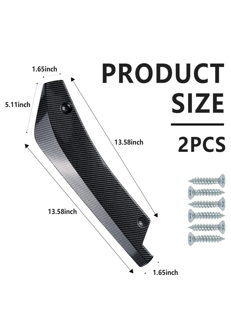 KASTWAVE - A Pair of Rear Bumper Lip Guards 17" DIY Car Exterior Decoration,Anti-collision Body Parts&Trim for Diffuser Splitter,Blade Rear Shovel,Front Bumper Lip,Side Fender Skirt Lip (Carbon Fiber Black/2pcs) - Image 1