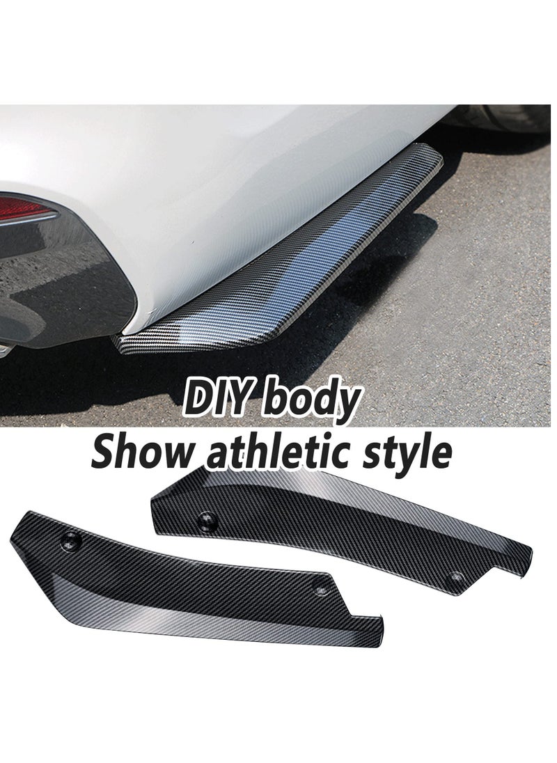 KASTWAVE - A Pair of Rear Bumper Lip Guards 17" DIY Car Exterior Decoration,Anti-collision Body Parts&Trim for Diffuser Splitter,Blade Rear Shovel,Front Bumper Lip,Side Fender Skirt Lip (Carbon Fiber Black/2pcs) - Image 1