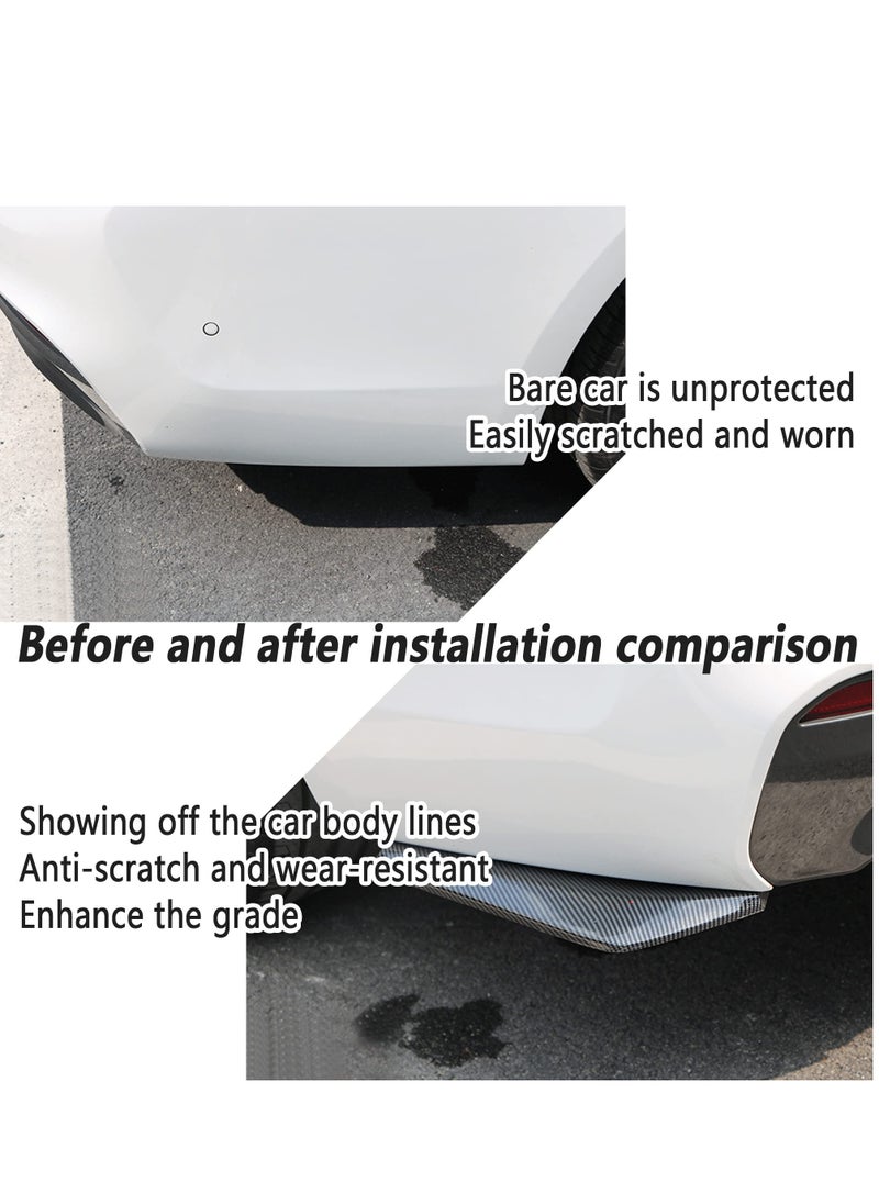 KASTWAVE - A Pair of Rear Bumper Lip Guards 17" DIY Car Exterior Decoration,Anti-collision Body Parts&Trim for Diffuser Splitter,Blade Rear Shovel,Front Bumper Lip,Side Fender Skirt Lip (Carbon Fiber Black/2pcs) - Image 1