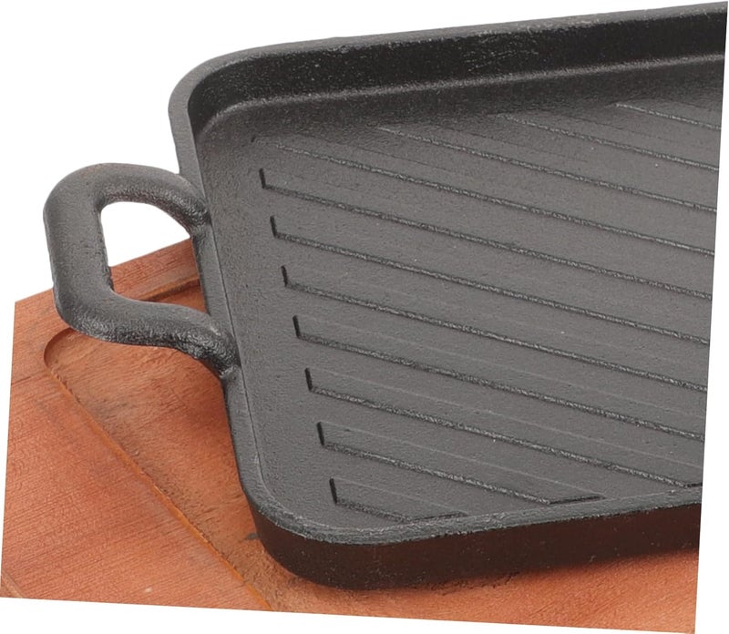 POPETPOP 1set Heavy-duty Iron Griddle for Indoor and Outdoor Cooking Nonstick for Bbq Camping and Grilling Fish Steaks and Vegetables - Image 3