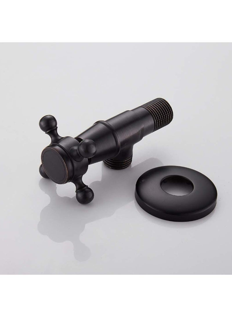 Sweet seven Matte Black Lead-Free Bathroom Angle Valve - Shut Off Valve for Toilet, Kitchen, Water Heater, Sink Basin - Durable Brass Construction - Image 2