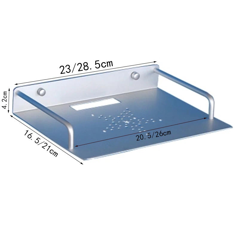 Jiesite Tv Set-Top Box Rack Space Aluminum Wall-Mounted Storage Rack Router Rack Black Set-Top Box Rack(Space Aluminum Mini Set Top Box Rack) - Image 3