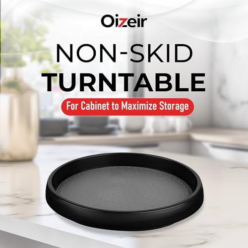 Oizeir 10 Inch Lazy Susan (Set of 4) - Non-Skid Turntable for Cabinet to Maximize Storage and Simplify Accessibility in Kitchen, Bathroom, and Pantry Spaces (Black) - Image 2