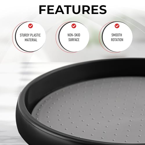 Oizeir 10 Inch Lazy Susan (Set of 4) - Non-Skid Turntable for Cabinet to Maximize Storage and Simplify Accessibility in Kitchen, Bathroom, and Pantry Spaces (Black) - Image 5