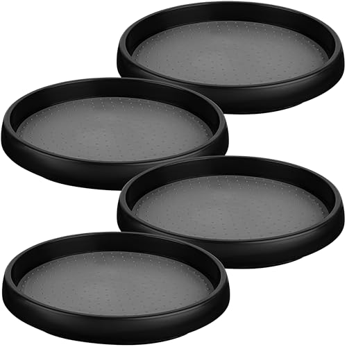 Oizeir 10 Inch Lazy Susan (Set of 4) - Non-Skid Turntable for Cabinet to Maximize Storage and Simplify Accessibility in Kitchen, Bathroom, and Pantry Spaces (Black) - Image 1