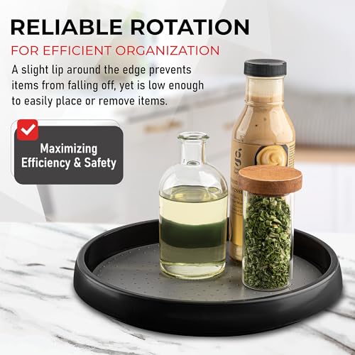 Oizeir 10 Inch Lazy Susan (Set of 4) - Non-Skid Turntable for Cabinet to Maximize Storage and Simplify Accessibility in Kitchen, Bathroom, and Pantry Spaces (Black) - Image 3