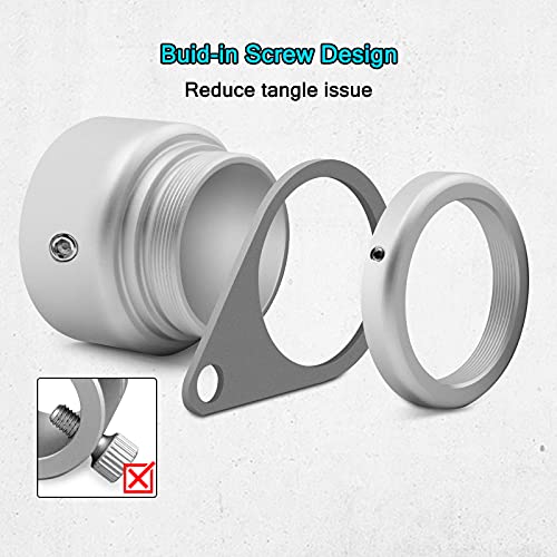 Anovo Flag Pole Rings, Aluminum Alloy Flagpole Rings 360° Rotating Anti Wrap Mounting Ring, Spinning Clips with Carabiner for 0.75-1.02 Inch Diameter- Pack of 2 (Matte Silver) - Image 4