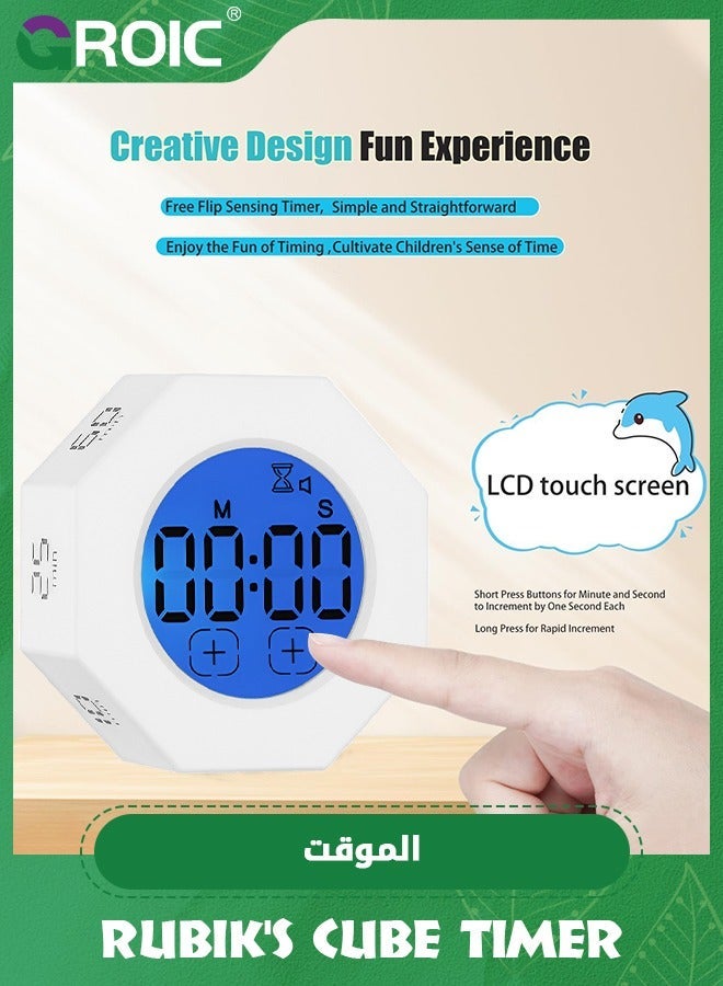 GROIC Timer, Productivity Timer Cube, Octagonal Gravitational Flip Focus Timer，Mute & Adjustable Sound Alert, for Office, ADHD, Study, Yoga Min Custom Countdown Time - Image 2