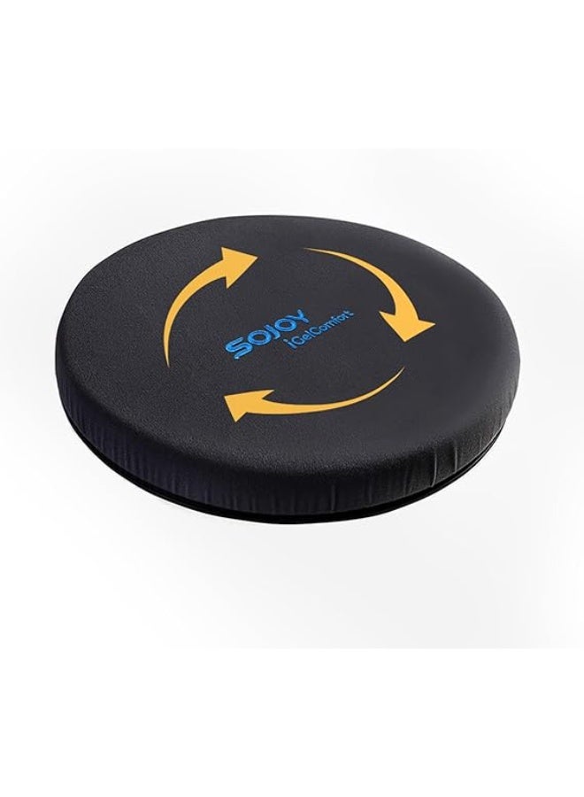Sojoy iGelComfort Deluxe Gel Swivel Seat Cushion with Supportive Memory Foam 360 Degrees Rotating Seat Cushion for Home,Stool Chair,Office，13.5 Inches in Diameter Black - Image 1