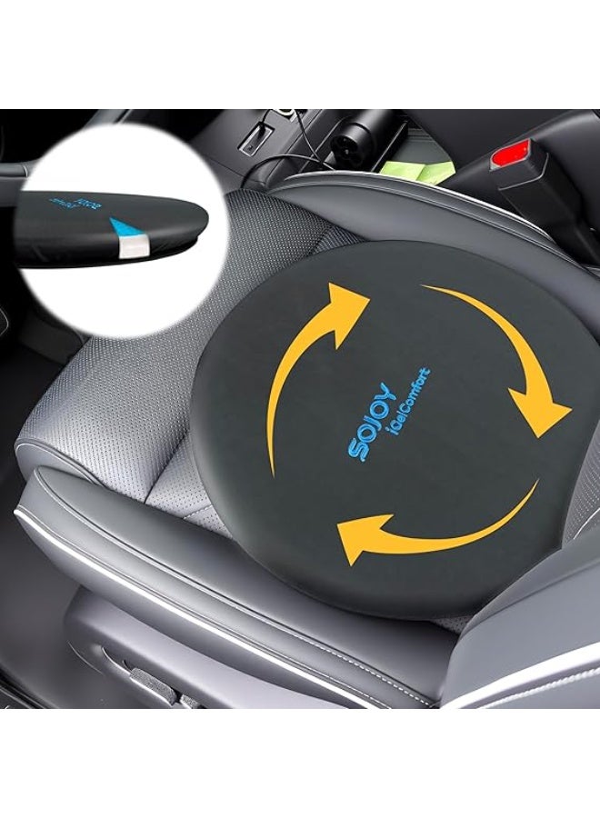 Sojoy iGelComfort Deluxe Gel Swivel Seat Cushion with Supportive Memory Foam 360 Degrees Rotating Seat Cushion for Home,Stool Chair,Office，13.5 Inches in Diameter Black - Image 3