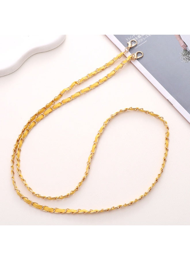 NIBEMINENT Phone Charm/ Chain Strap for Women Girls, Leather Slant Across Cell Phone Case Lanyard Wrist Strap，K025/Yellow