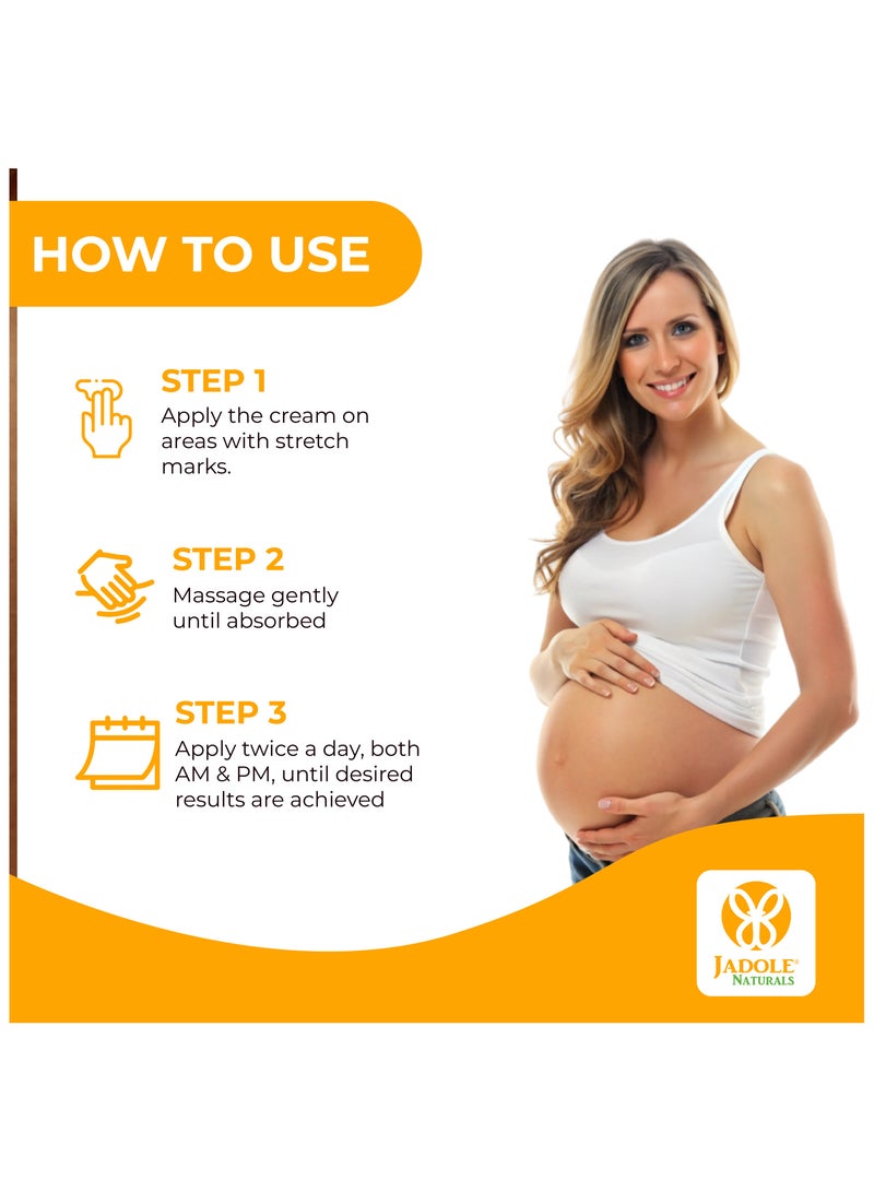 جادول ناتشورالز كريم علامات التمدد - 120 جرام، مُركّب من زيت الجوجوبا والكاكاو وزبدة الشيا - Image 3