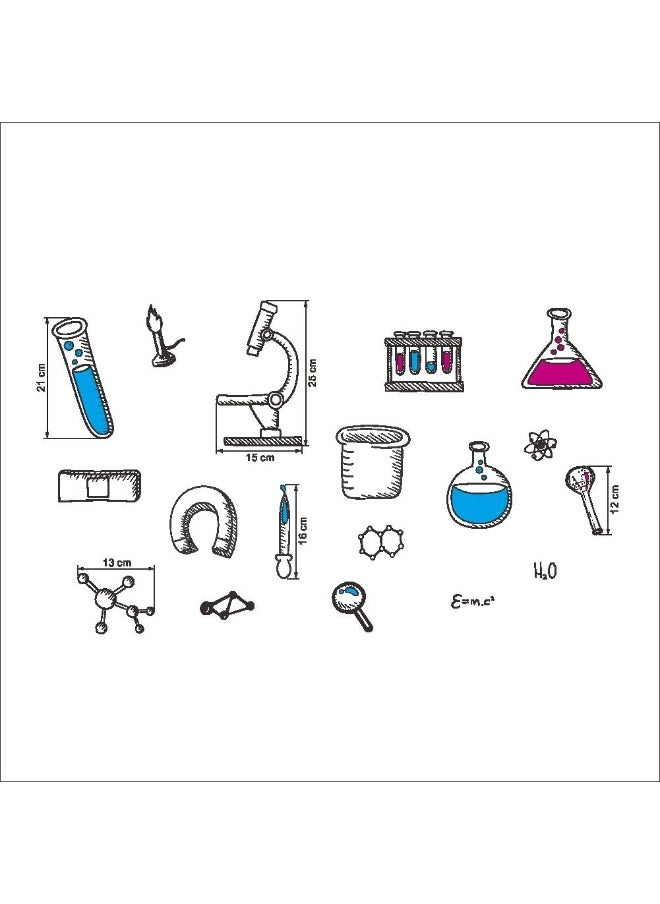 BIBITIME BIBITIME Science Laboratory Wall Decals Vinyl Chemical Element Tool Stickers for School Classroom Nursery Bedroom Children Student Study Teens Kids Room Decor DIY Home Art Decorations  - Image 2