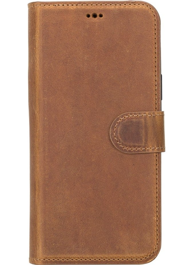 Apple iPhone 14 Plus Compatible Leather Wallet Case Mwwn G19 Tan