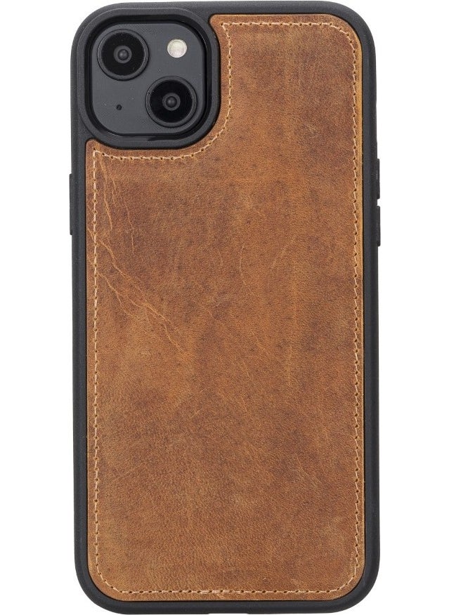 Apple iPhone 14 Plus Compatible Leather Wallet Case Mwwn G19 Tan